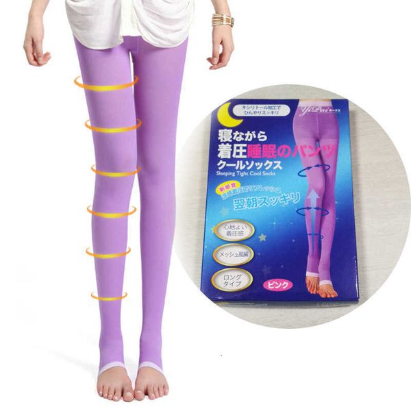 

leggings for women 680d pressure sleeping pants shaping elastic solid color strong socks night slim legs female, Black;white