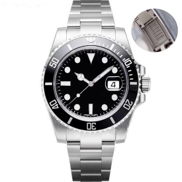 

mens sports watch 40mm ceramic green frame mechanical 2813 automatic 316l sliding clasp watch diving luminous mens watch271g, Slivery;brown