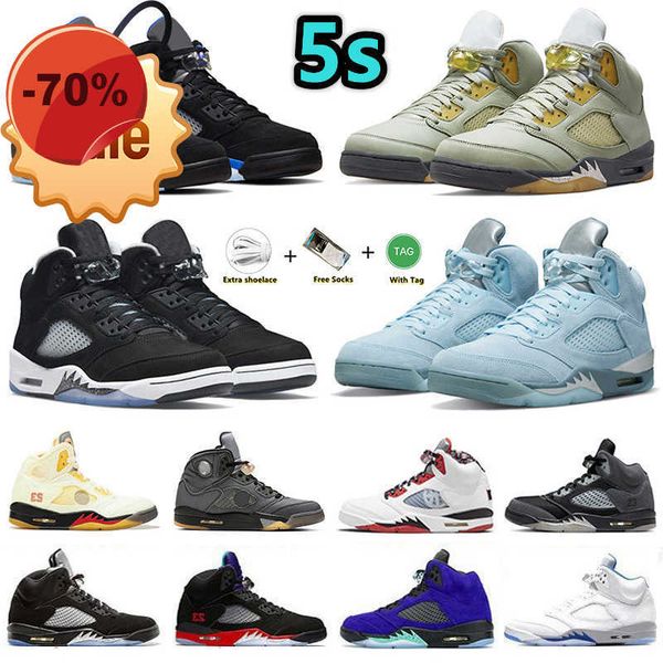 

sandals 5 jumpman 5s mens basketball shoes jade horizon racer blue raging bull bluebird hare helmet fire red concord easter moonlight sail m, Black