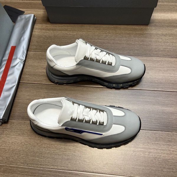 

2023 luxury designer men's casual shoes genuine leather low-sneakers lace up trainers comfortable outdoor runner sneaker shoe 38-45, Black