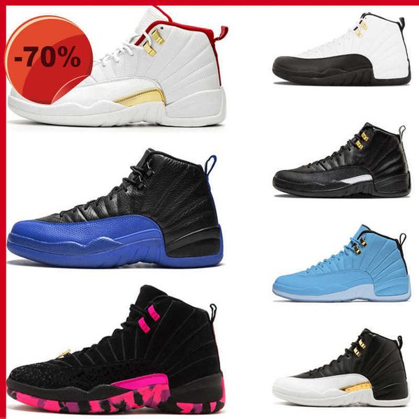 

sandals 12 original 12s men basketball shoes cny game royal ov white playoffs university blue michigan mens sneakers trainers athletic us 7-, Black