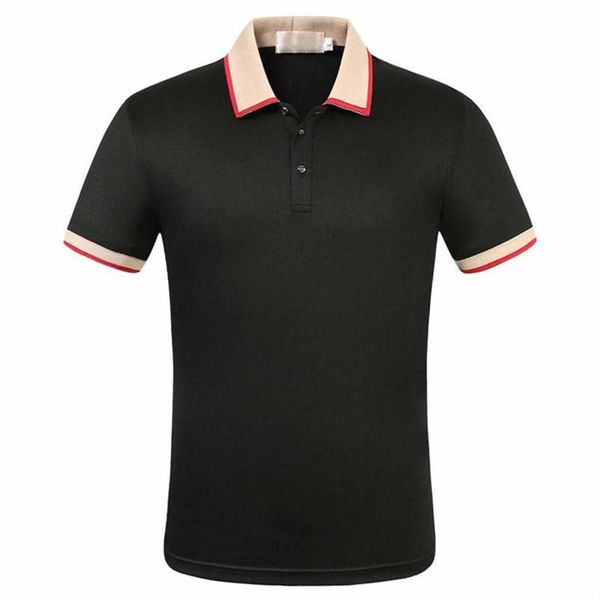 

italian luxury spring and summer new products classic comfortable breathable solid color lapel polo shirt men's short sleeves284i, White;black