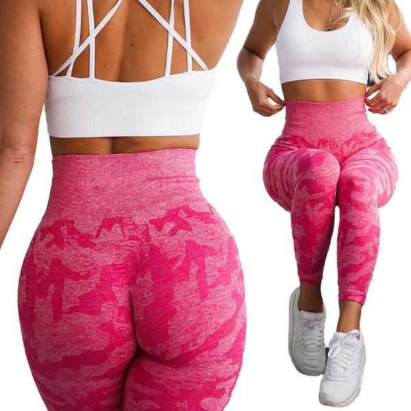 

nxy yoga outfits camouflage women soprt leggings feamle seamless pants fitness high waist push up butt sportwear workout legging 220523, White