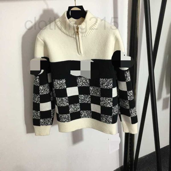 

women's sweaters designer 2022 autumn brand same style long sleeve pullover lapel neck sweater women clothes 57dt, White;black