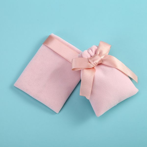 

handmade bowknot jewelry bag pouches drawstring packaging for beaded bracelet necklace earring wedding party supplies, Pink;blue