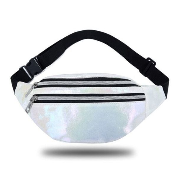 

designer lulu belt bag for women luxurys small holographic fanny pack laser pu beach travel banana hip bum zip waist bags wallet 28
