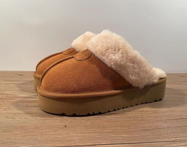 

Designer Slippers Australia Boots fashion booties women shoes warm sneakers Suede Shearling platform Slipper Ankle snow Bootes Chestnut winter sandals 090, Red