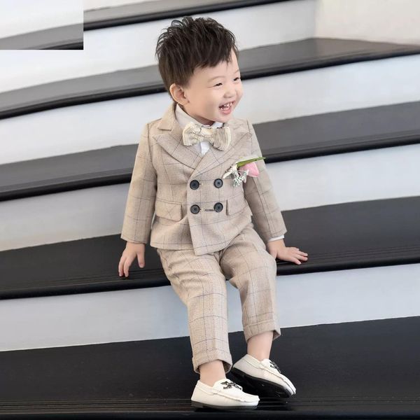

suits baby boys 1 year birthday suit kids formal luxurious pograph suit children wedding performance party dance dress costume 230216, Black