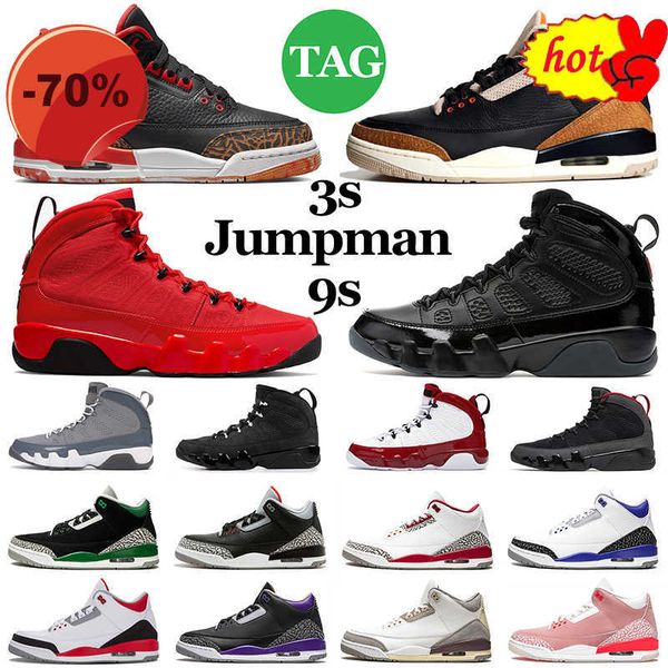 

sandals 3 jumpman 3s mens basketball shoes 9 9s chile fire red bred pine green shady desert elephant cool grey charcoal men womens trainers, Black