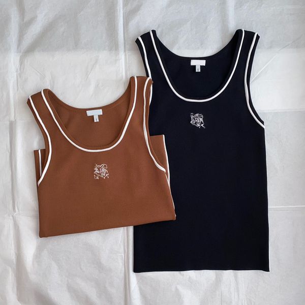

brand fashion women summer t women's tanks shirt embroidery sleeveless solid casual lady tank, White