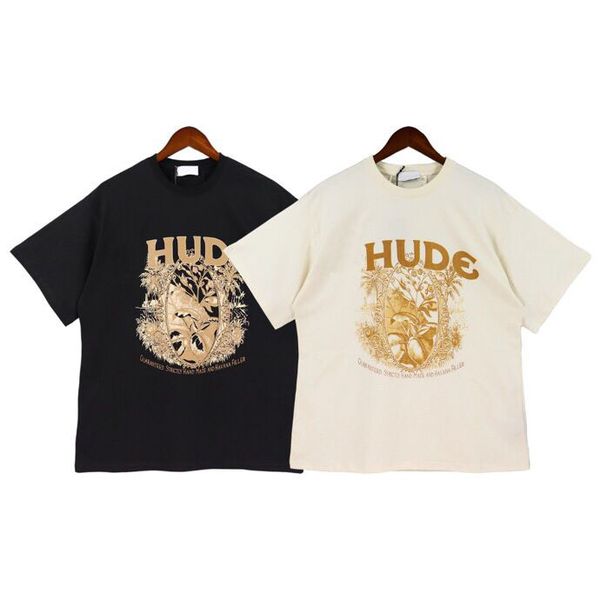 

street hip-hop trend high street t-shirt pure cotton round-neck t-shirt letter-printed short-sleeved pullover men's women's shirt, Black;brown