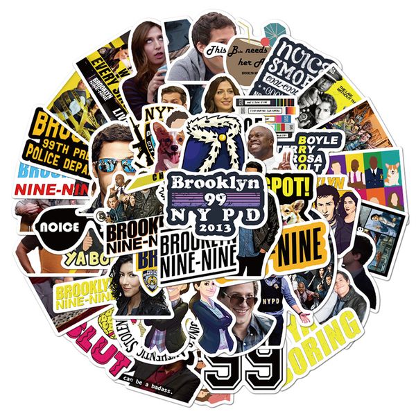 

50pcs brooklyn nine-nine stickers tv show jake peraltav graffiti kids toy skateboard car motorcycle bicycle sticker decals wholesale