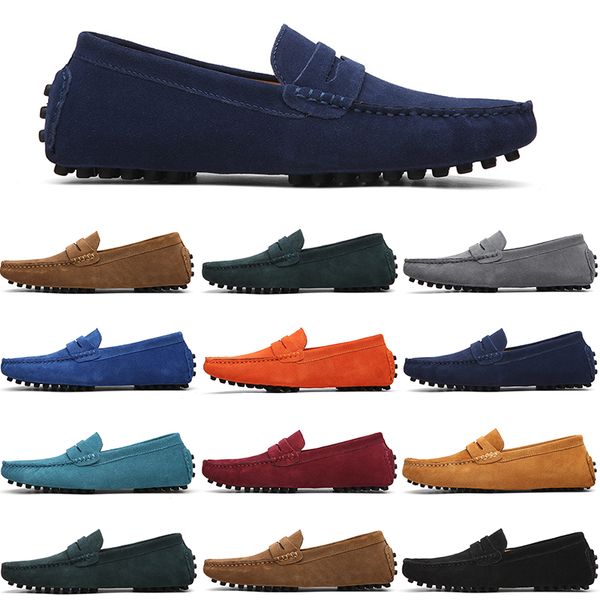 

trainersmen shoes mens casual slip on lazy suede leather shoe big size 38-47 mint green, Black