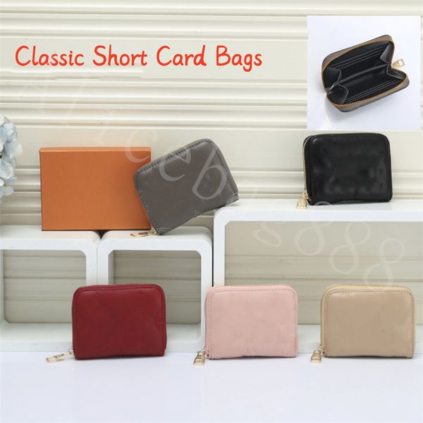 

2023 new classic card holders for mini coin purse multi-layer card place embroidery letter print zipper style bag easy to carry fashion luxu, Brown;gray