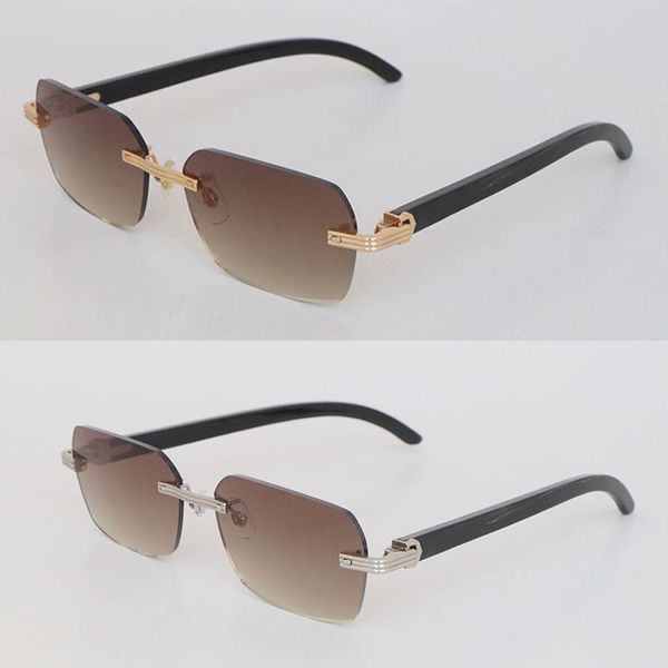 

fashion original black buffalo horn sunglasses for women square rimless frames designer sun glasses 0272s eyewear luxury horn glasses frames, White;black