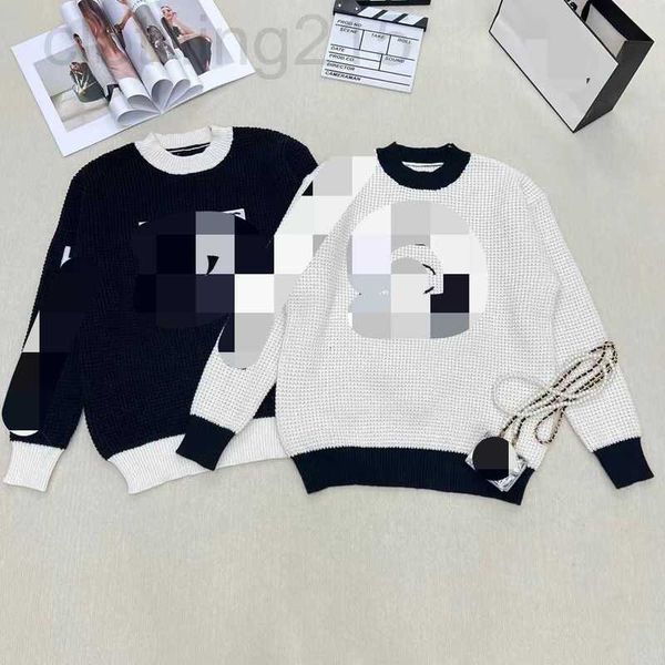 

women's t-shirt designer 1099 2022 milan autumn sweater embroidery crew neck long sleeve pullover black white fashion womens clothes sh