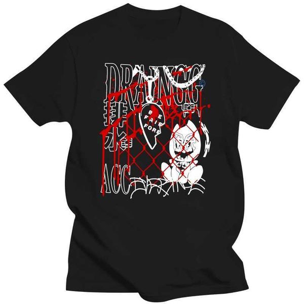 

men's t-shirts drain gang merch dmn t-shirt bl black l230216, White;black