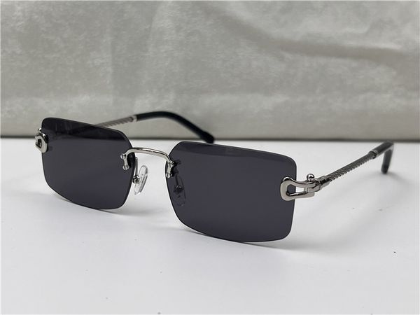 

selling vintage sunglasses rimless lens braided chain and chain buckle temple glasses business fashion avant-garde uv400 light decorative ey, White;black