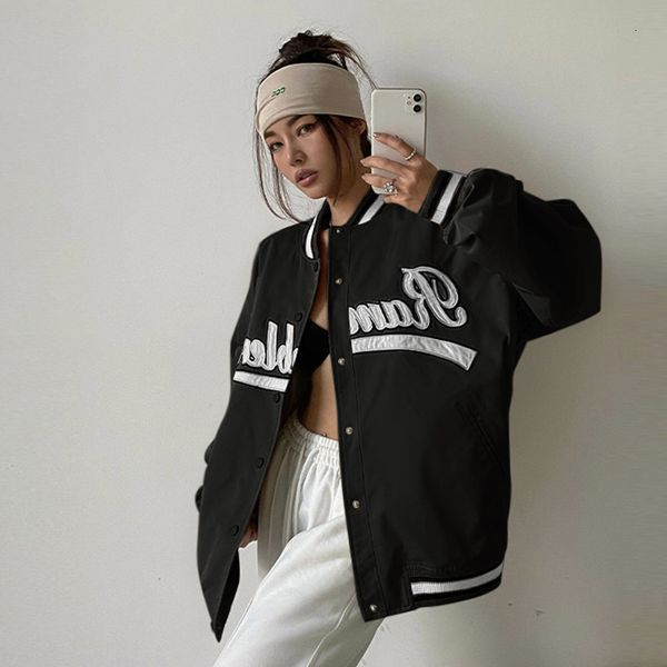 

women's jackets spring autumn baseball coats fashion female clothing streetwear trench elegant vintage casual harajuku bomber women 230, Black;brown