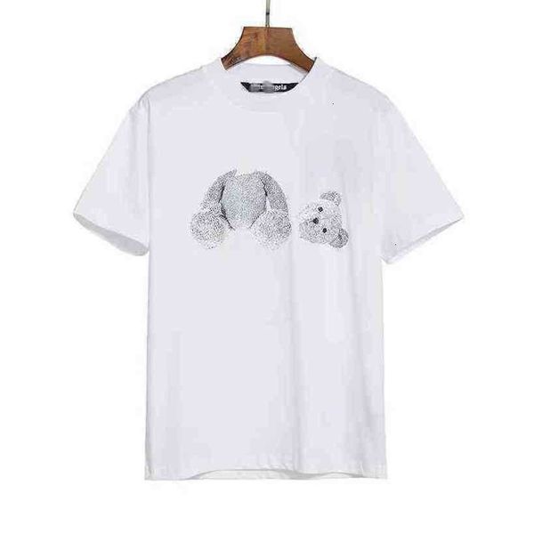 

angel t-shirts palm trendy decapitated teddy bear print t-shirt loose men's and women's wear letter short sleeve tees 4uv4 3rrv, White;black