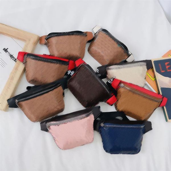 

designer kids pu leather single shoulder handbags fashion baby girl messenger waist chest bags letters print cartoon pattern mini 262a, Black