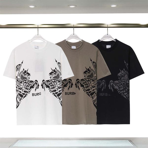 

2023 summer tshirts new mens womens white t-shirts tees luxury designer print shorts tshirt o-neck short sleeve burbrerys men's clothin, White;black
