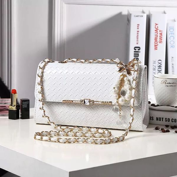 

fashion women's bag woven cross-body pearl decorative casual shoulder bags