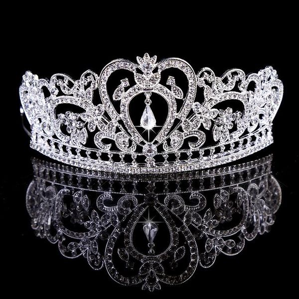 

headpieces bling bling beaded crystals wedding crowns headpieces bridal diamond jewelry rhinestone headband hair crown accessories party tia, Silver