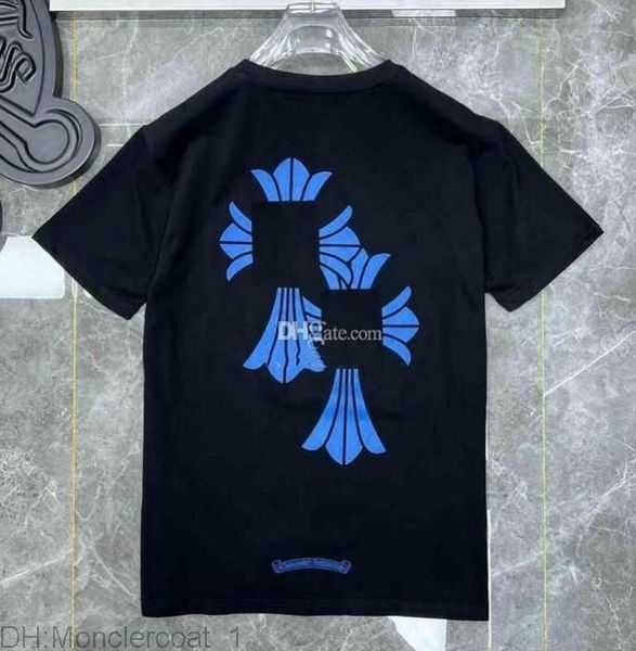 

classic men's heart luxury t shirt ch brand tees men women sanskrit letter chromes sweatshirts short sleeve horseshoe designer couple, White;black