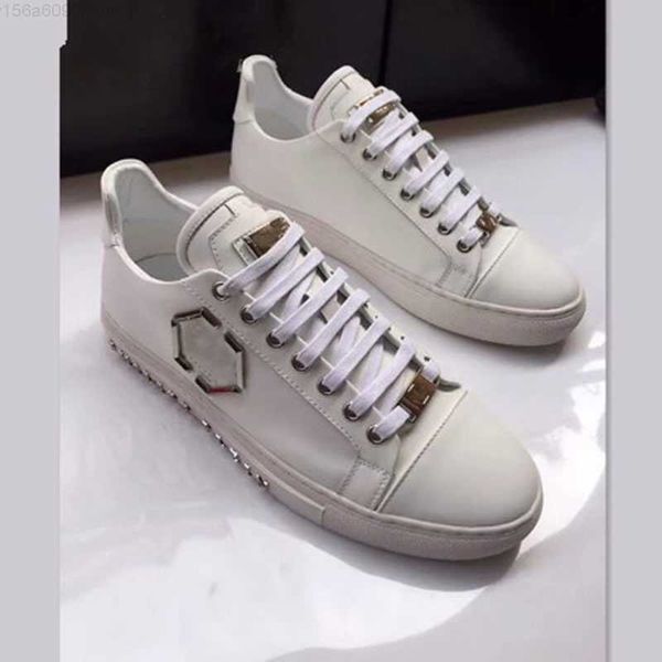 

mens solid color low-fashion metal designer shoe runner trainers genuine leather lace-up genuine leacf3z, Red;white