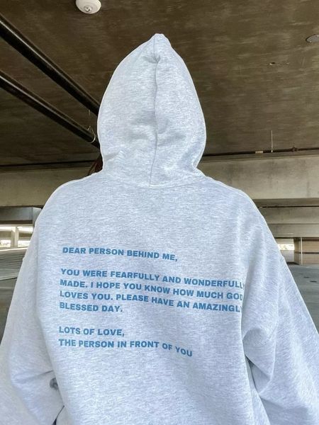 

womens hoodies sweatshirts dear person behind me jesus loves you christian apparel trendy pullovers religion 230216, Black
