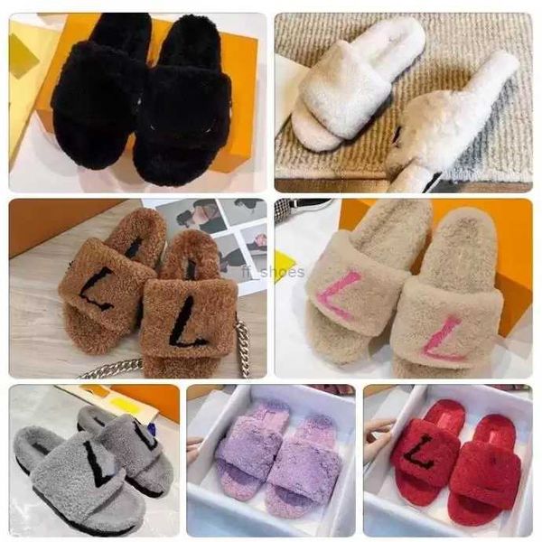

women's 2023 sandals slippers sandals fashion women's wool slippers autumn and winter home warmth plush designer slippers skateboa, Black