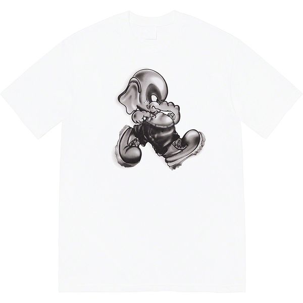 

22fw elephant tee cartoon printed woman men's t-shirts box letter loose classic summer short sleeve fashion casual solid breathable hig, White;black