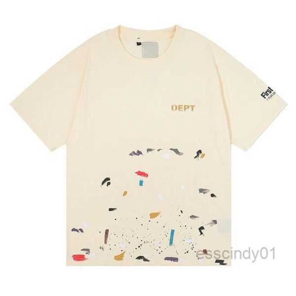 

gal lavin mens designer t shirt casual man womens tees hand-painted ink splash graffiti letters loose short-sleeved round neck clothesqz9j, White;black