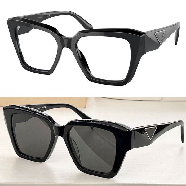 

symbol glass sun with sunglasses opr09zv oversized irregular design multi-faceted outline mirror frame metal plate with iconic triangle logo, White;black
