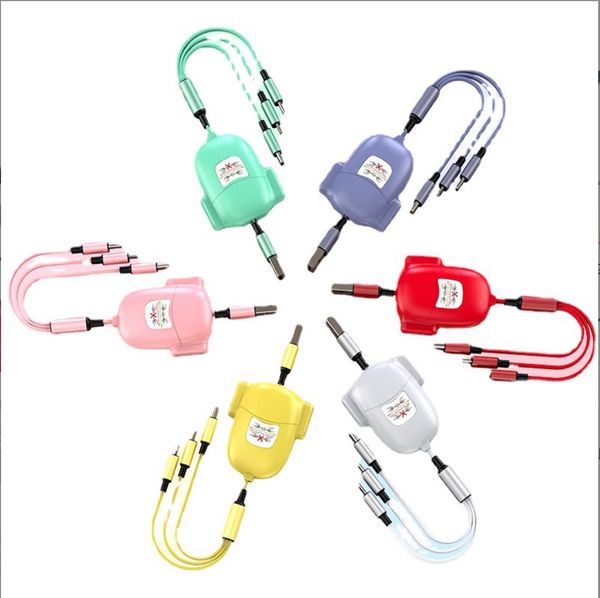 

robot 3 in 1 usb c cable for iphone 14 13 12 retractable fast charger cable 100w usb type c cable fit macbook pro samsung xiaomi usb adapter