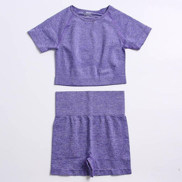 

summer women yoga outfits fashion breathable short-sleeved shorts suit designer quick-dry gym exercise outdoor sports clothes