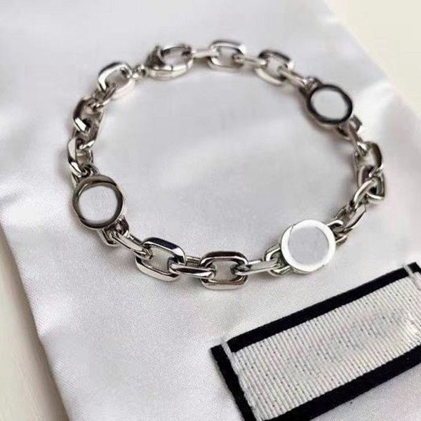 

luxury designer bracelet for women letter charm mens bracelet jewelry chain fashion pulsera bangle gift styles choose stainless steel, Black
