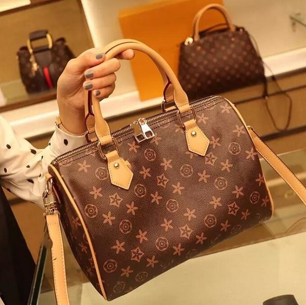 

women messenger bag classic style fashion bags women bag shoulder bags lady totes handbags speedy 35cm with shoulder strap, dust bag 668