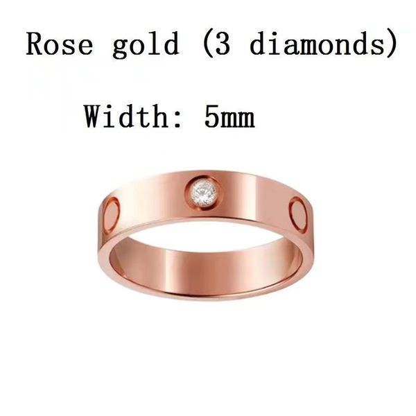 5mm d'or rose avec diamant