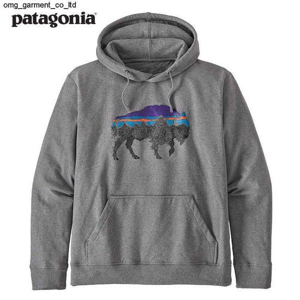 

men's designer cotton spring autumn patagonias style outerwear hooded sweater men women fashion brand hoodie, Black