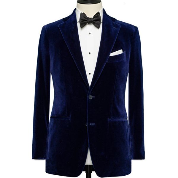 

mens jackets royal blue velvet men suit jacket for prom wear dinner blazer with notched lapel male dress 230216, Black;brown