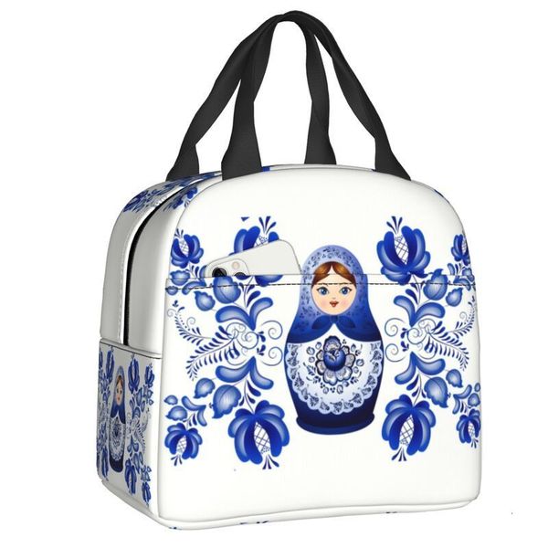 

suitcases matryoshka doll russia insulated lunch tote bag for women russian folk art portable cooler thermal bento box kid school children 2