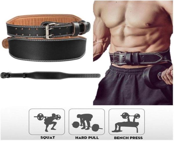 

waist support fitness weightlifting leather belt weight lift waistband training protection lumbar body building unisex26130046480371, Black;gray