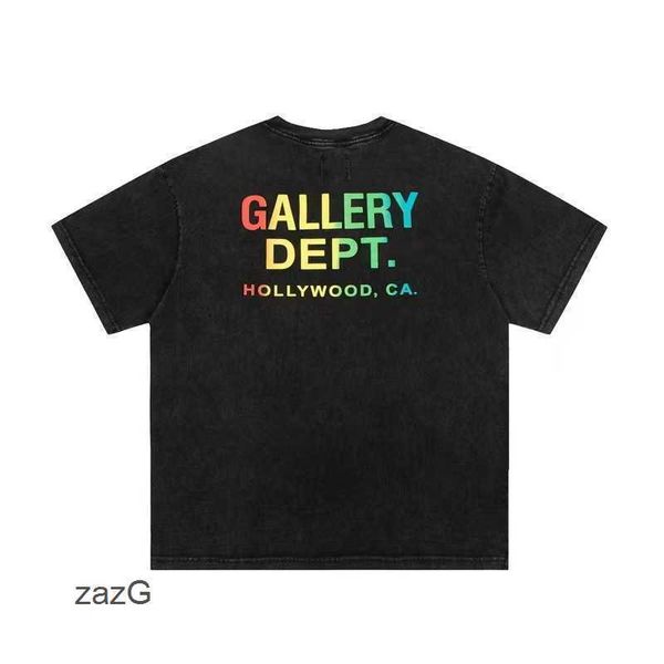 

american t shirts brand 2023 galleryes tees fashion dept 22ss wash letter short sleeve men's women's high street half wesf, White;black