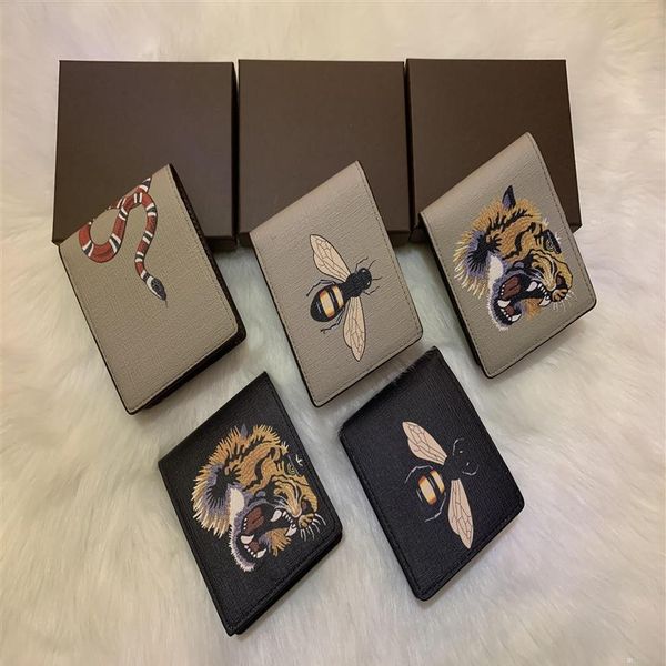 

designer men wallet brand women wallets thin male wallet card holder snake tiger bee purses323y, Red;black
