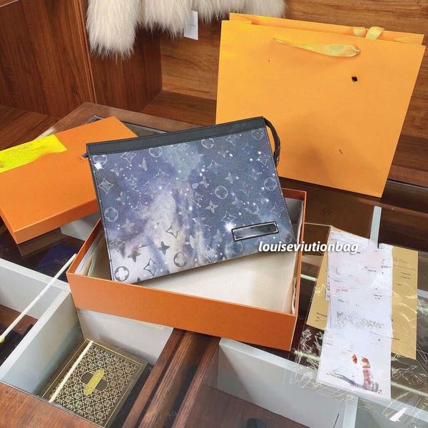 

men's handbag large capacity new business handbag tide brand old flower envelope bag fashion handbag tide
