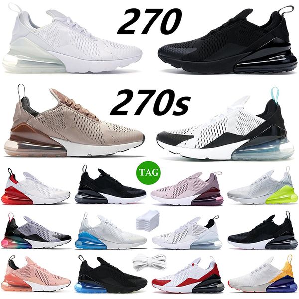 

270 270s men women running shoes sneaker triple black white university red barely rose anthracite light bone tiger cactus mens trainers