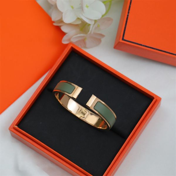 

luxury bracelet homme women jewelry designer accessories enamel bangles simple lettter buckle pulsera colorful option rose gold silver plate, Black