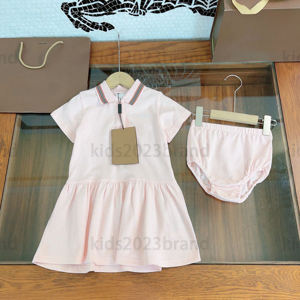 

23ss deisgner children's dress polo skirt with underwear two-piece set girls pleated skirt cotton sports dresses short sleeve skirts hi, Red;yellow